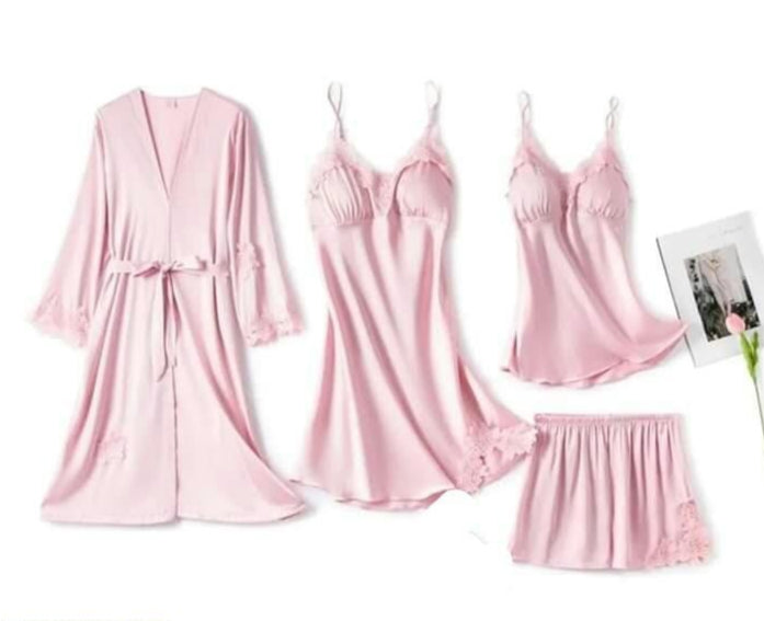 Silk Embroidered Comfortable And Lightweight Nightwear Set NOVAPIK