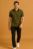 Olive Green Men’s Polo Shirt with Black Accents – Casual & Stylish | EW-000460 NOVAPIK