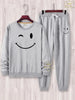 2 Pcs Men's Fleece Graphic Sweatshirt Track Suit NOVAPIK