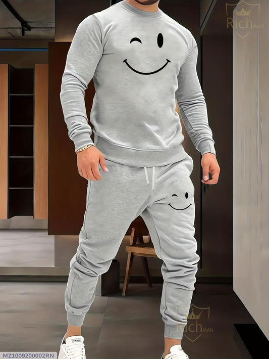 2 Pcs Men's Fleece Graphic Sweatshirt Track Suit NOVAPIK