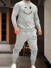 2 Pcs Men's Fleece Graphic Sweatshirt Track Suit NOVAPIK