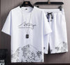 Men's Printed Polyester T-Shirt & Shorts Tracksuit - 2 Pcs Set NOVAPIK