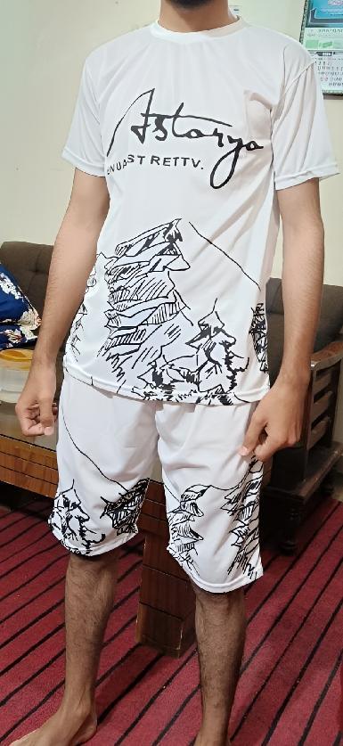 Men's Printed Polyester T-Shirt & Shorts Tracksuit - 2 Pcs Set NOVAPIK