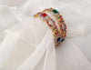 2 Pcs Noratan Design Gold Plated Rhinestone Kara Bangle NOVAPIK
