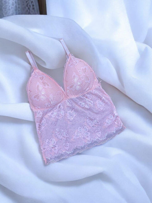 "Elegant Jacquard Lace Plunge – Featherlight Comfort, Refined Fit NOVAPIK