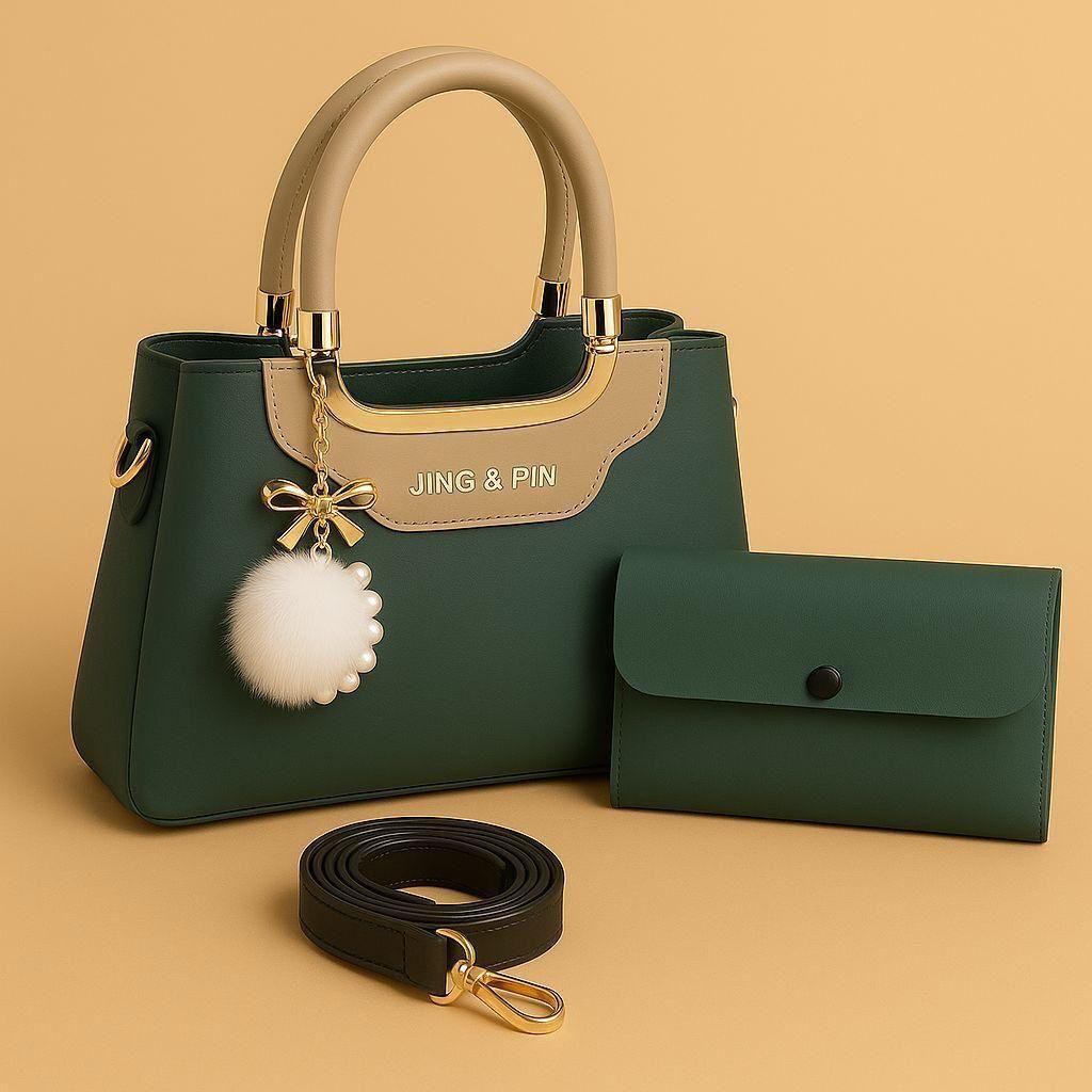 Women's PU Leather Plain Hand Bag Set NOVAPIK