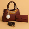 Women's PU Leather Plain Hand Bag Set NOVAPIK