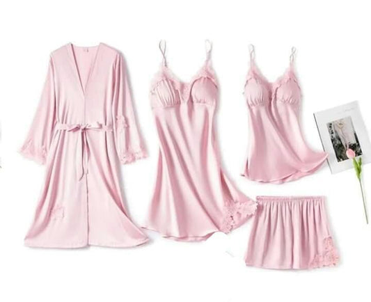 Silk Embroidered Comfortable And Lightweight Nightwear Set NOVAPIK