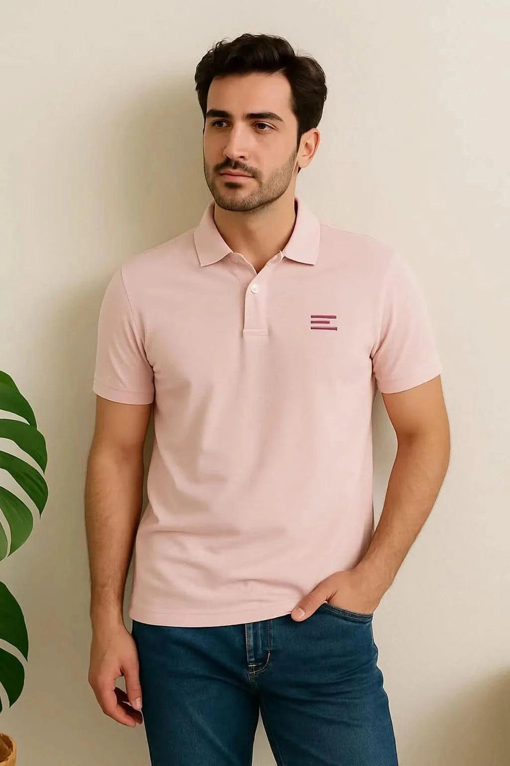 Men's Polo in Blush Pink – Soft Touch Cotton, Everyday Premium | EW-001039