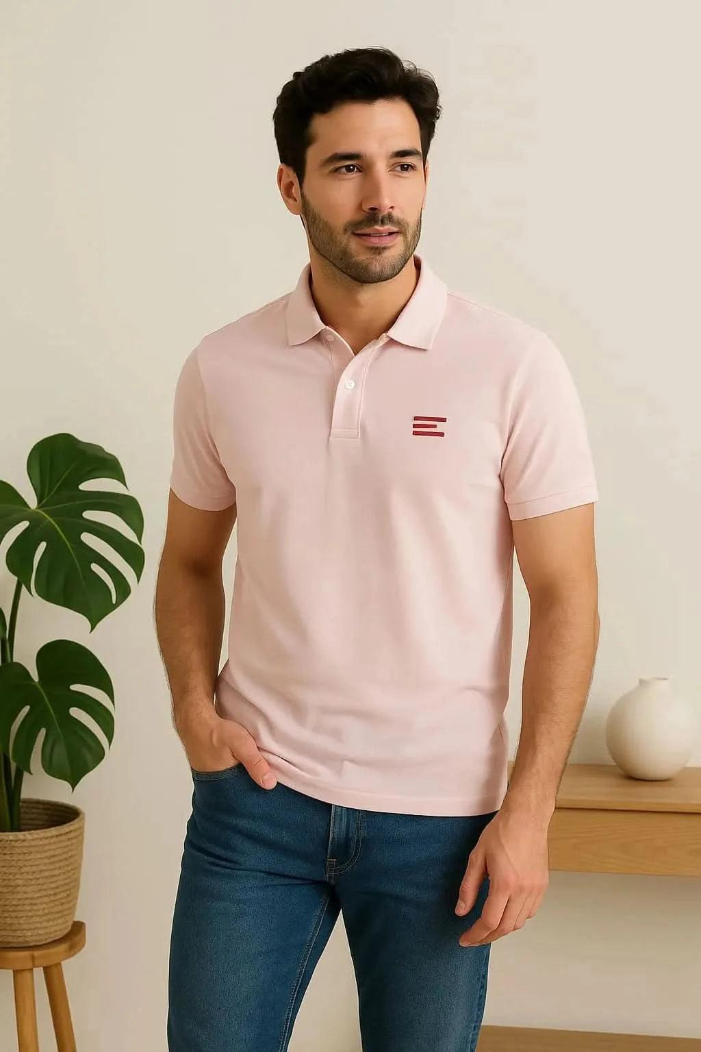 Men's Polo in Blush Pink – Soft Touch Cotton, Everyday Premium | EW-001039 NOVAPIK