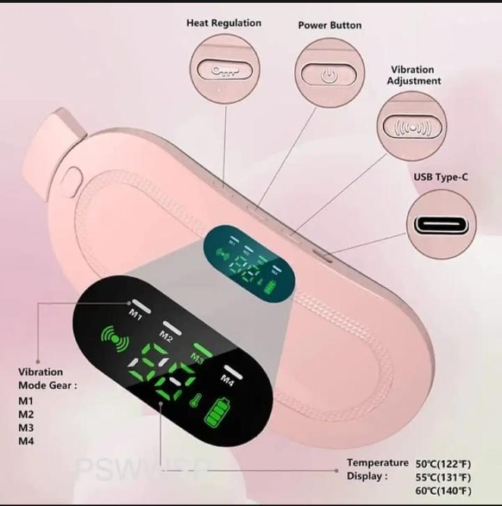 Electric Period Cramp Massager Vibrator Heating Belt For Menstrual Relief Pain NOVAPIK