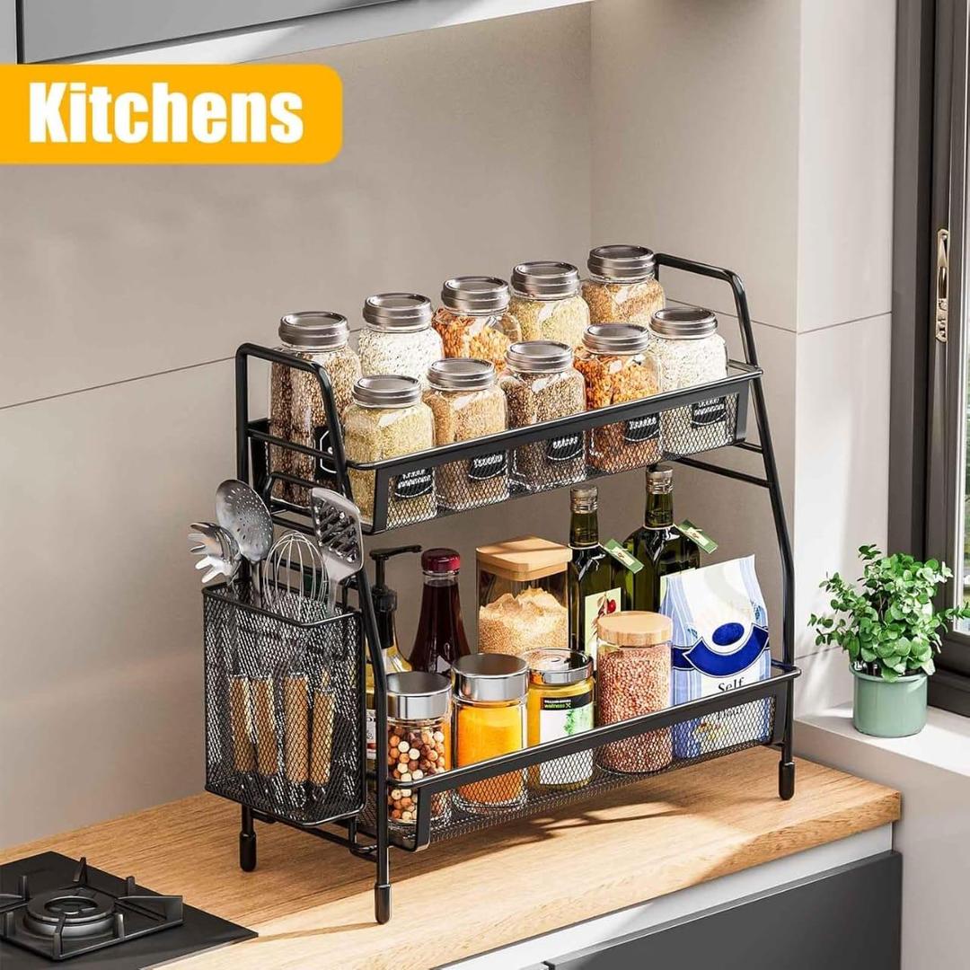 Durable Black Stainless Steel Organizer - 1 Pc for Efficient Storage Solutions NOVAPIK