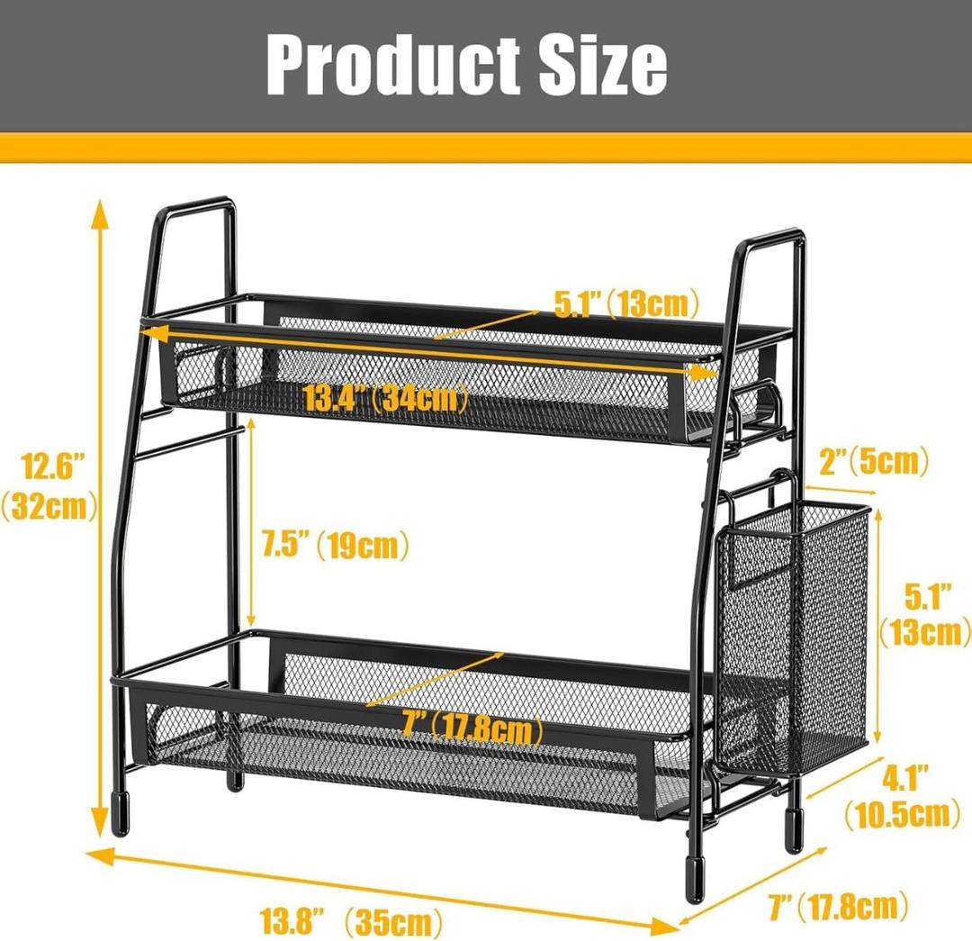 Durable Black Stainless Steel Organizer - 1 Pc for Efficient Storage Solutions NOVAPIK